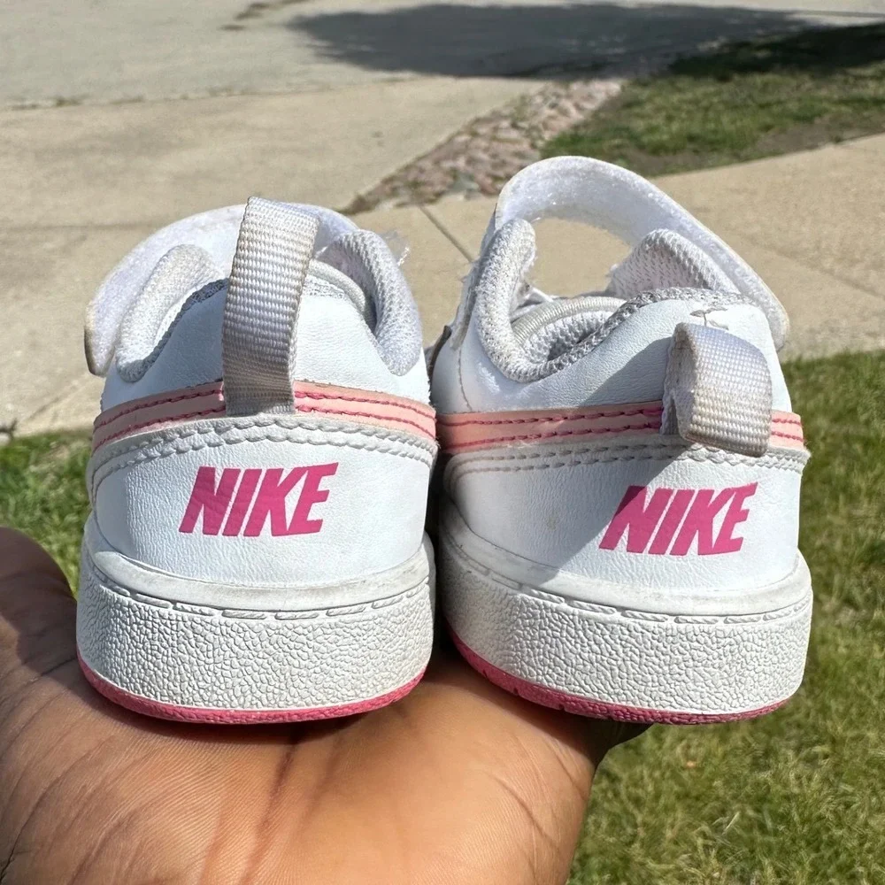 Nike Court Borough Low 2 Toddler Girl Athletic Shoes Size 8 White Sneakers